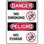 Bilingual Danger / No Smoking Sign