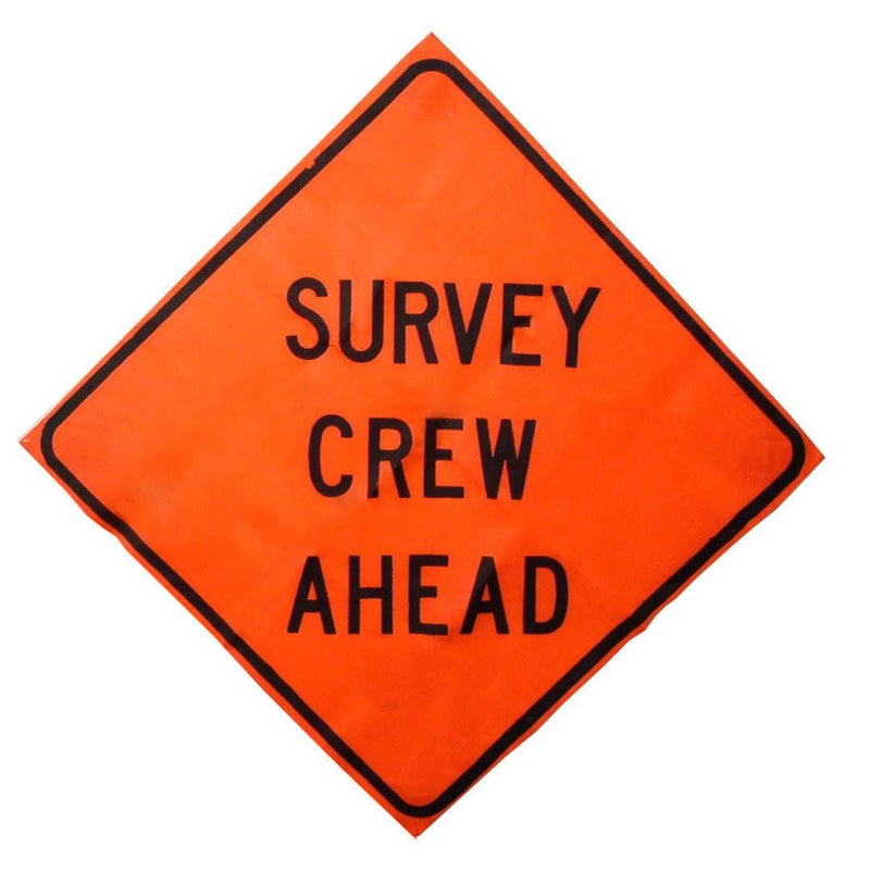 "Survey Crew Ahead" Roll-up Traffic Control Sign