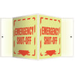 Glow-In-The Dark Projecting Emergency Shut-Off Wall Sign