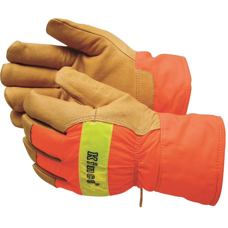KINCO INTERNATIONAL High-Visibility, Insulated Pigskin Gloves with Safety Cuff