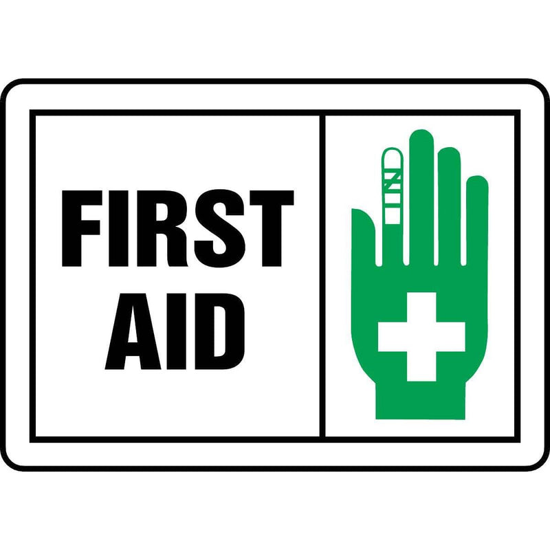 "First Aid" Graphic Alert Sign