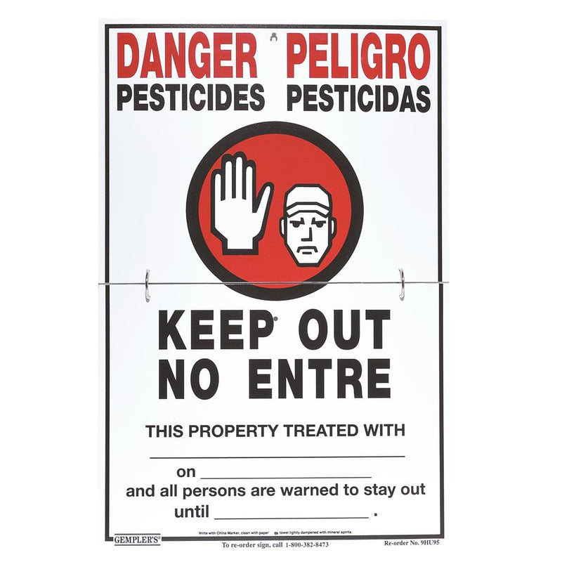 GEMPLER'S Hinged WPS Bilingual Warning Sign with Application Data - "No Trespassing"