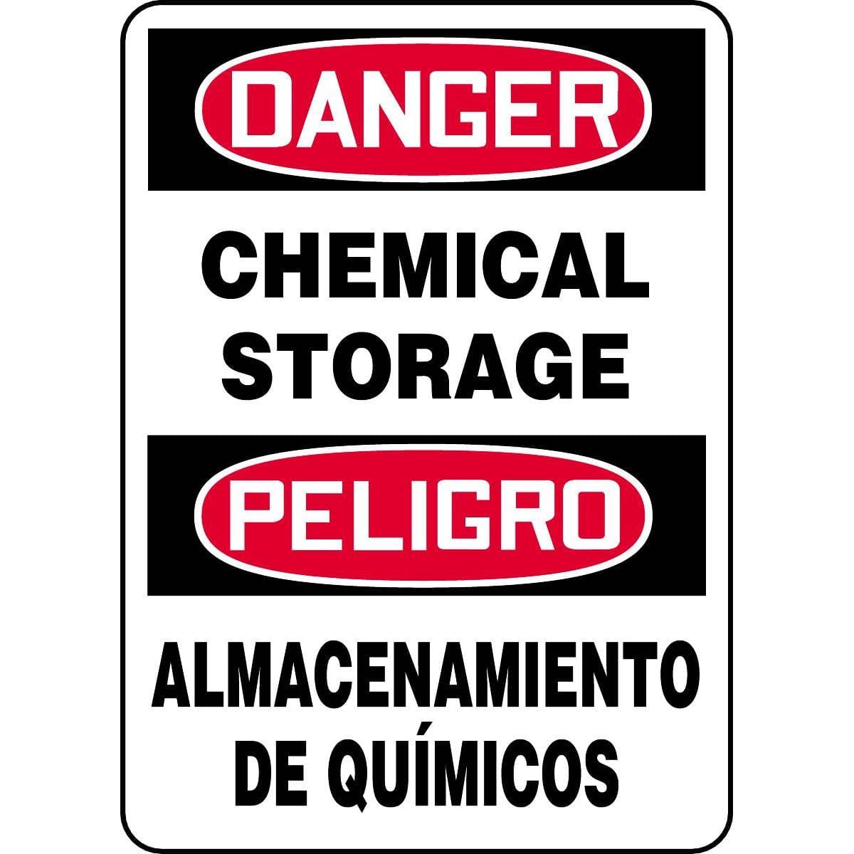 Bilingual Danger / Chemical Storage Sign