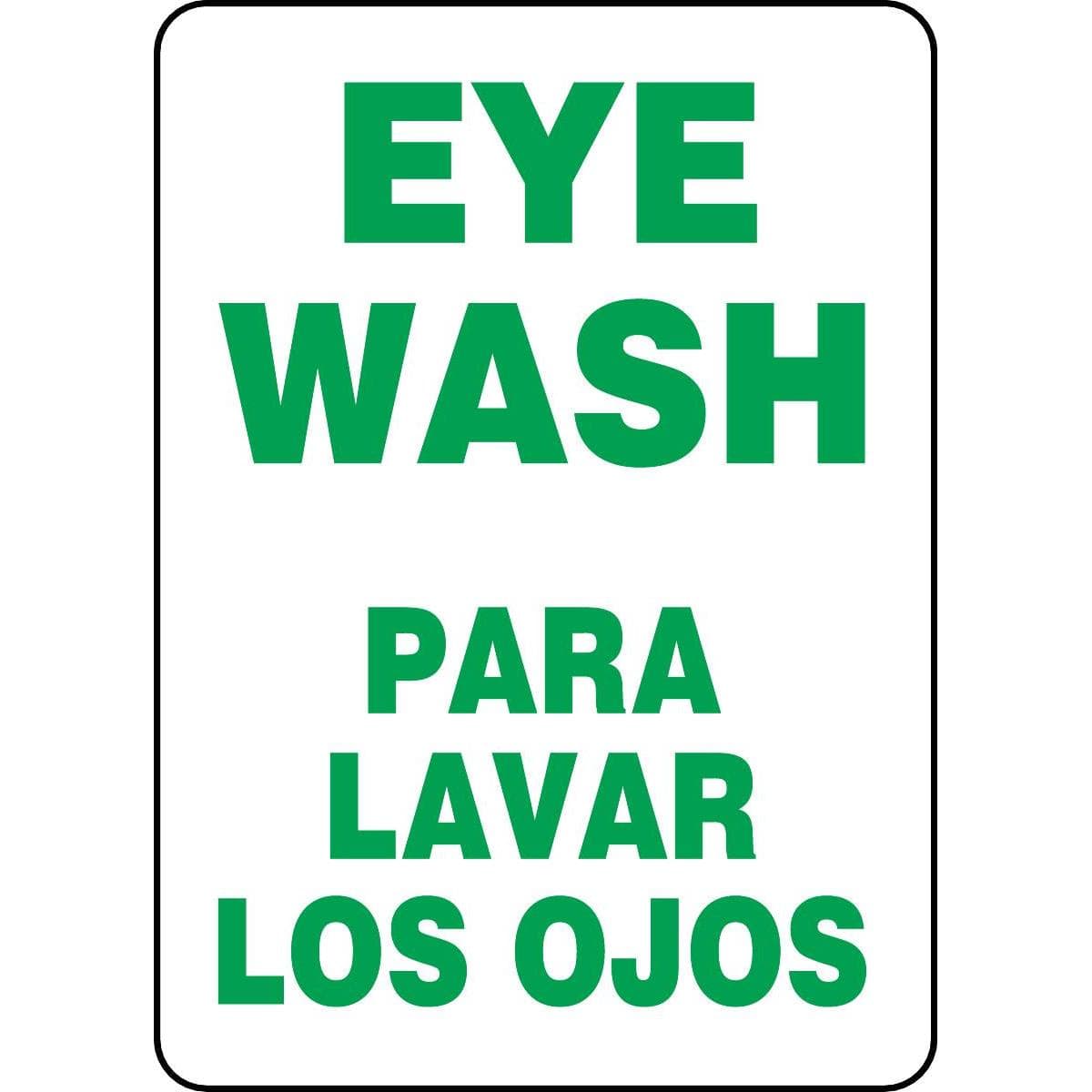 Bilingual Eye Wash Sign