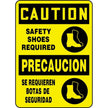 Bilingual Caution / Safety Shoes Required Sign