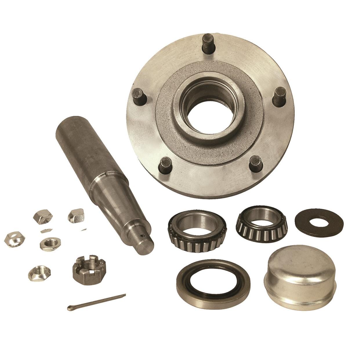 5-Hole Straight Spindle Stub Axle Assembly