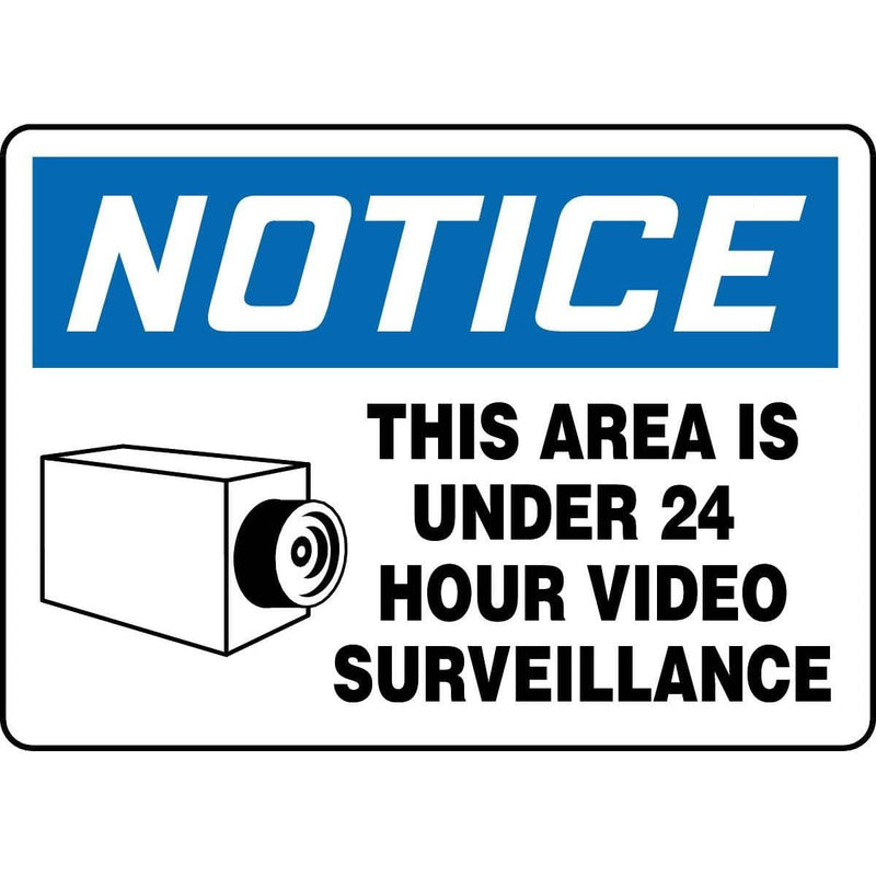 Notice / This Area Is Under 24 Hour Surveillance Sign