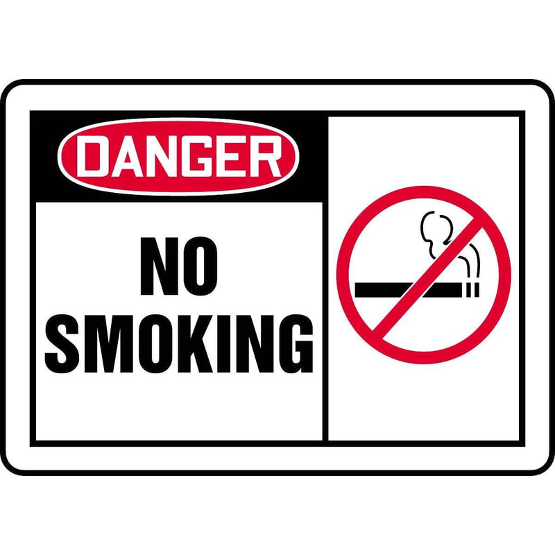 "Danger No Smoking" Graphic Alert Sign