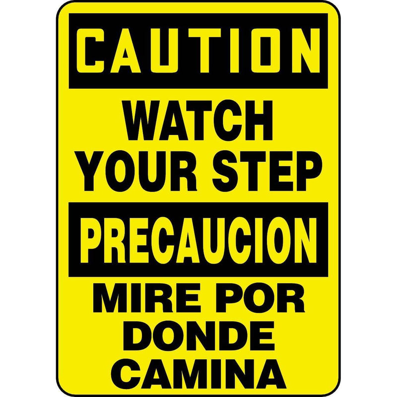 Bilingual Watch Your Step Sign