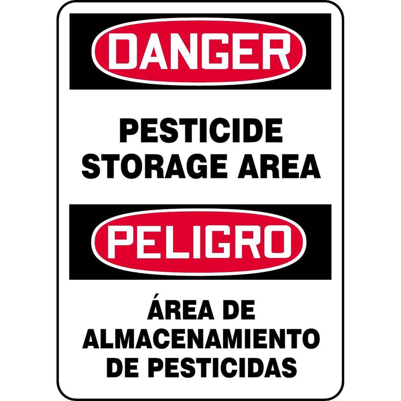 "Danger - Pesticide Storage Area" Bilingual Warning Sign