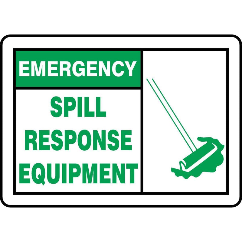 "Emergency Spill Response Equipment" Graphic Alert Sign