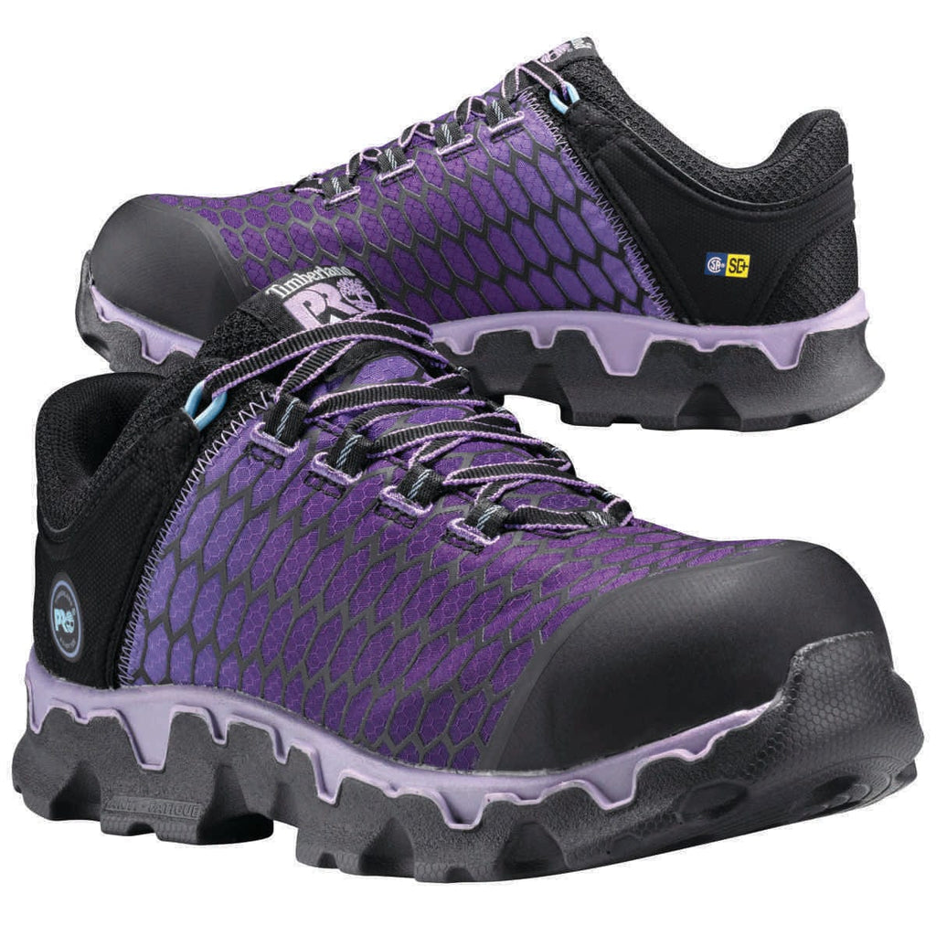 Black/Purple Timberland PRO Women's Powertrain Sport Work Shoes