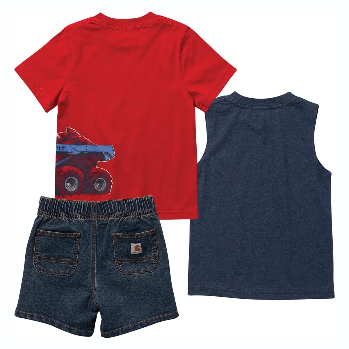 Carhartt Baby Short Sleeve, Sleeveless T-Shirt & Denim Short Set