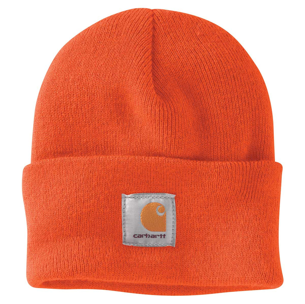 Orange Carhartt A18 Knit Cuffed Beanie