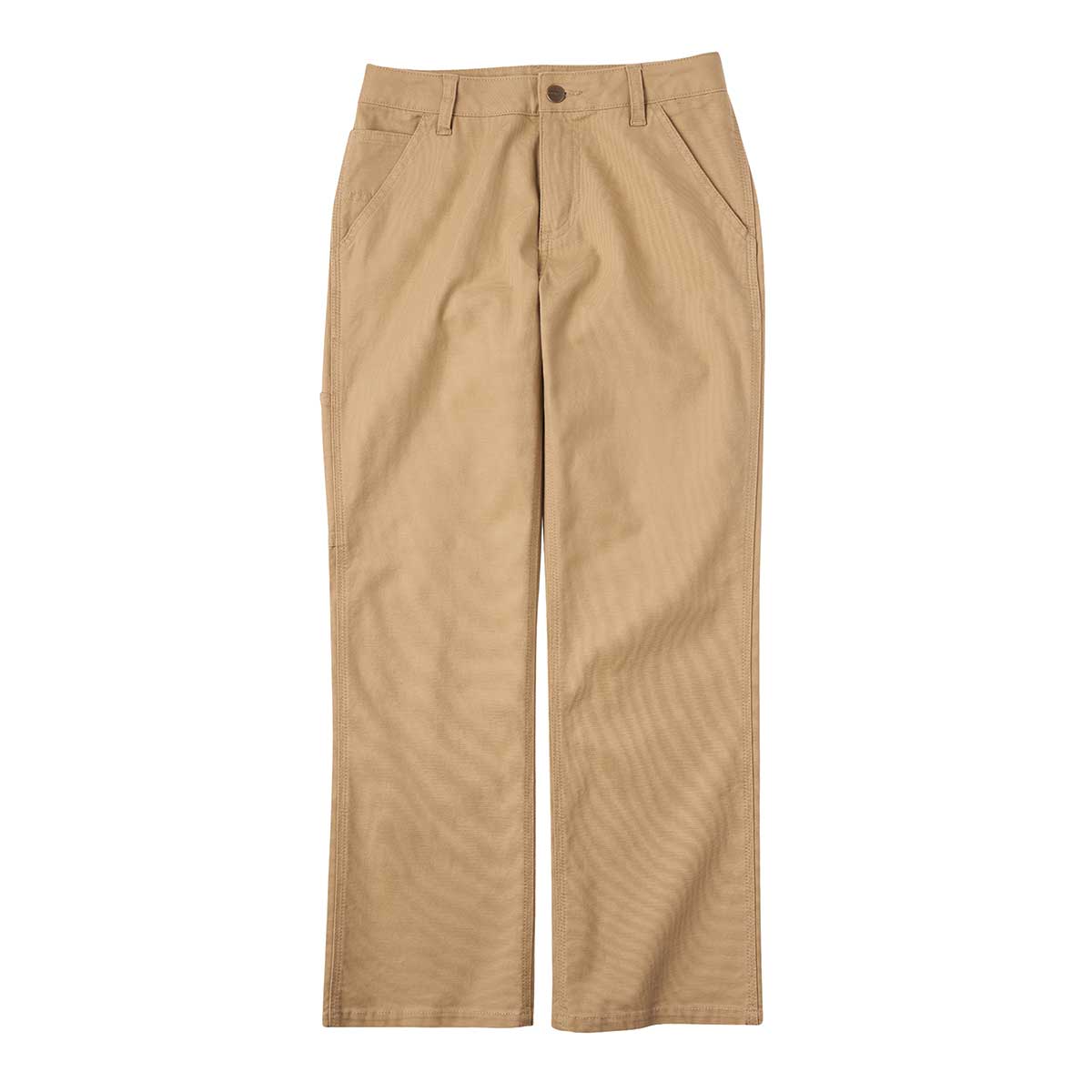 Beige Carhartt Kid's Rugged Flex Loose Fit Canvas Utility Bootcut Work Pant