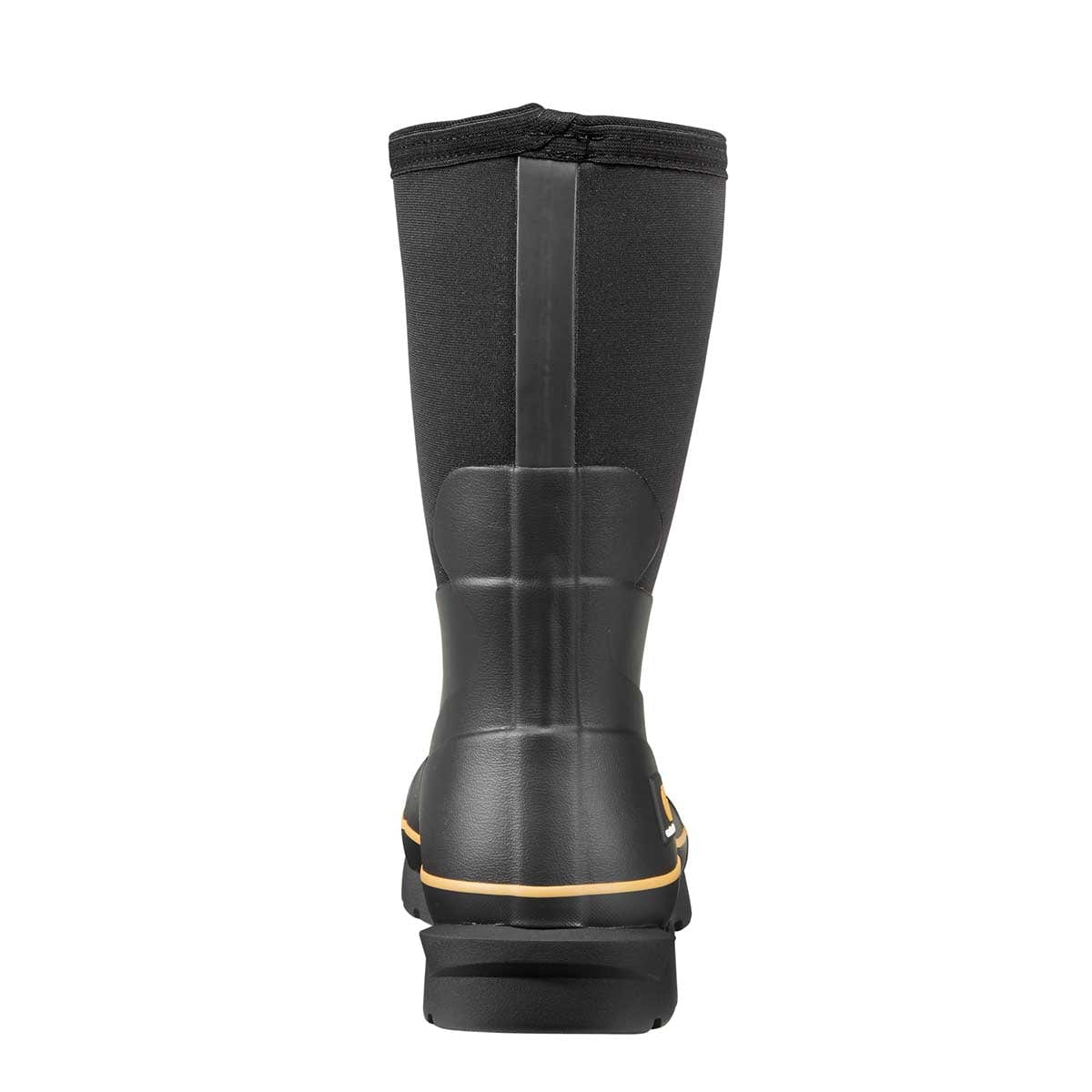 View of the back of the Carhartt Men's 10" Mudrunner Waterproof Rubber Boot