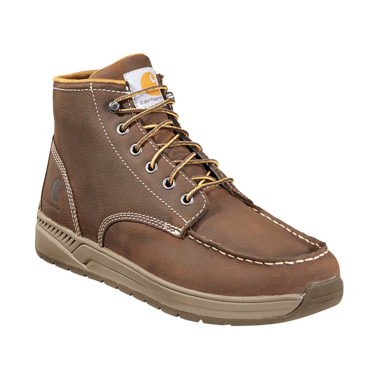 Front of the Carhartt Men's Lightweight 4" Wedge Chukka Boots - Dark Brown