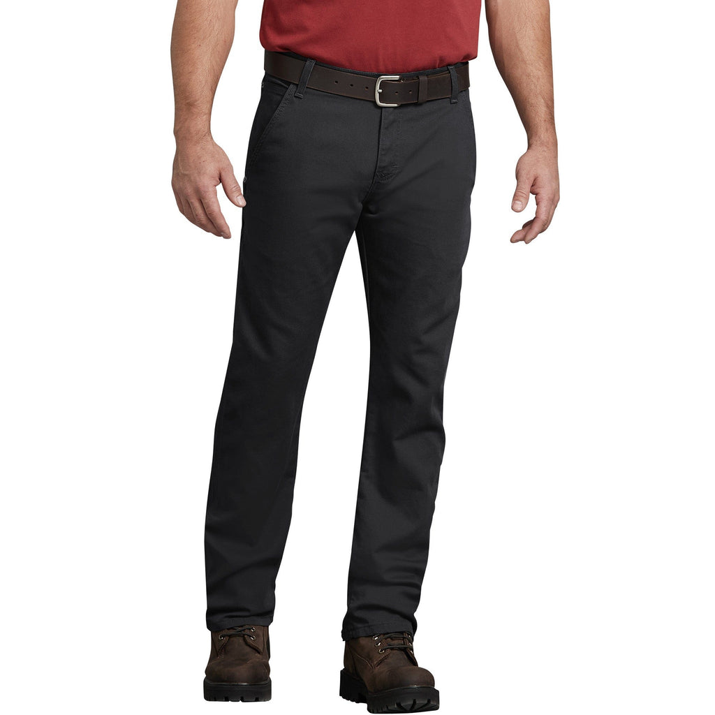 Stonewashed Black Dickies FLEX Regular Fit Straight Leg Tough Max Duck Carpenter Pants