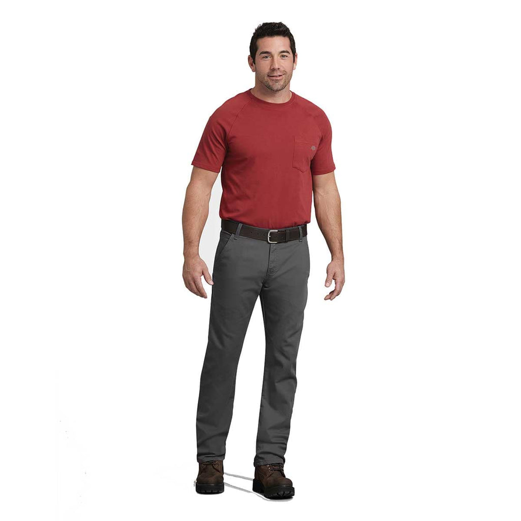 Stonewashed Gray Dickies FLEX Regular Fit Straight Leg Tough Max Duck Carpenter Pants