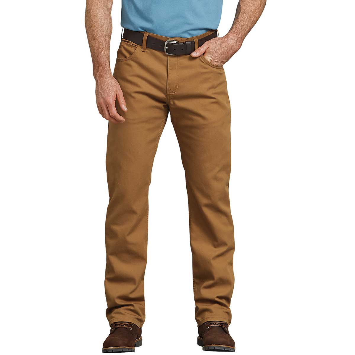 Stonewashed Duck Brown Dickies FLEX Regular Fit Straight Leg Tough Max Duck 5-Pocket Pants