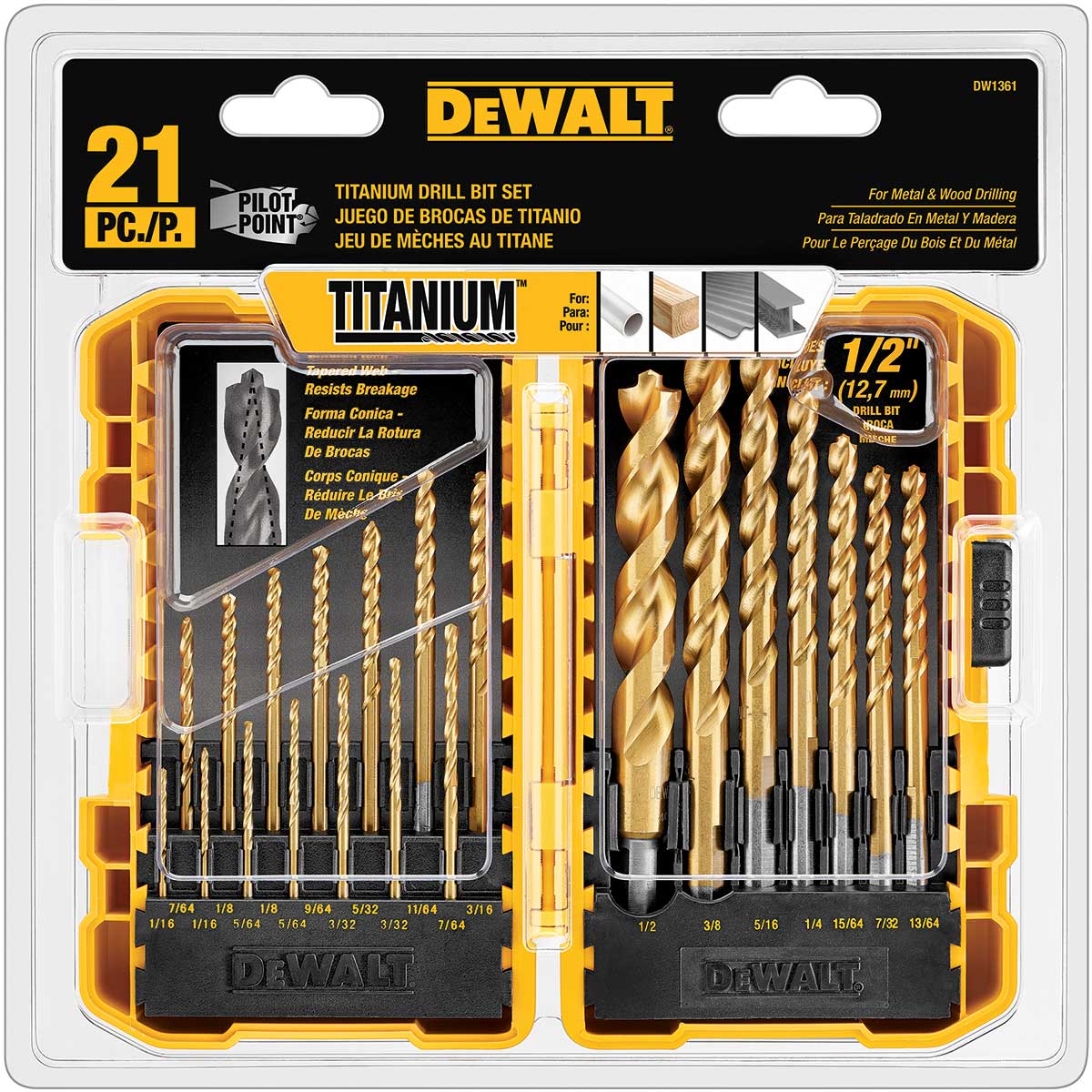 DEWALT 21pc Titanium PP Drill Bit Set