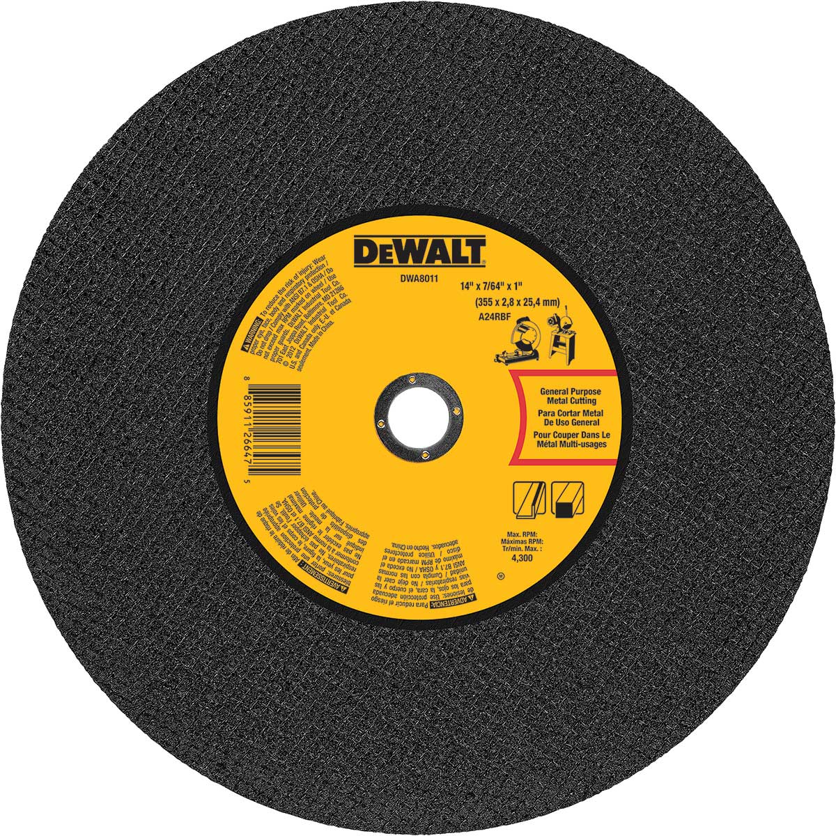 DEWALT 14 In. x 7/64 In. General Purpose Chop Saw Wheel