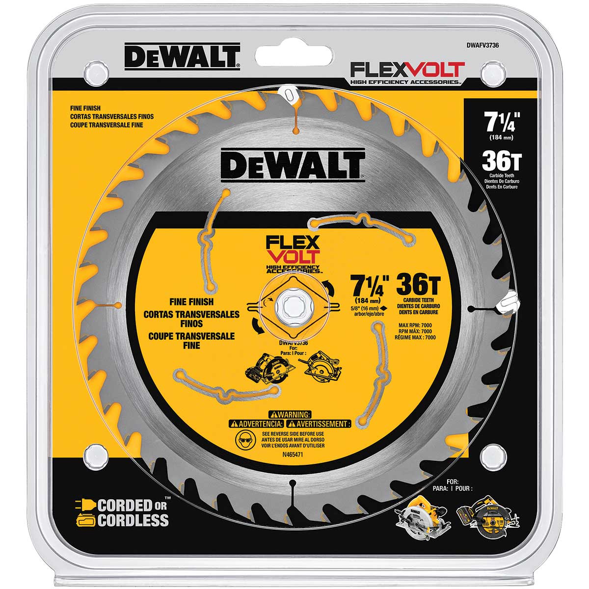 DEWALT 7-1/4" 36T Circular Saw Blade