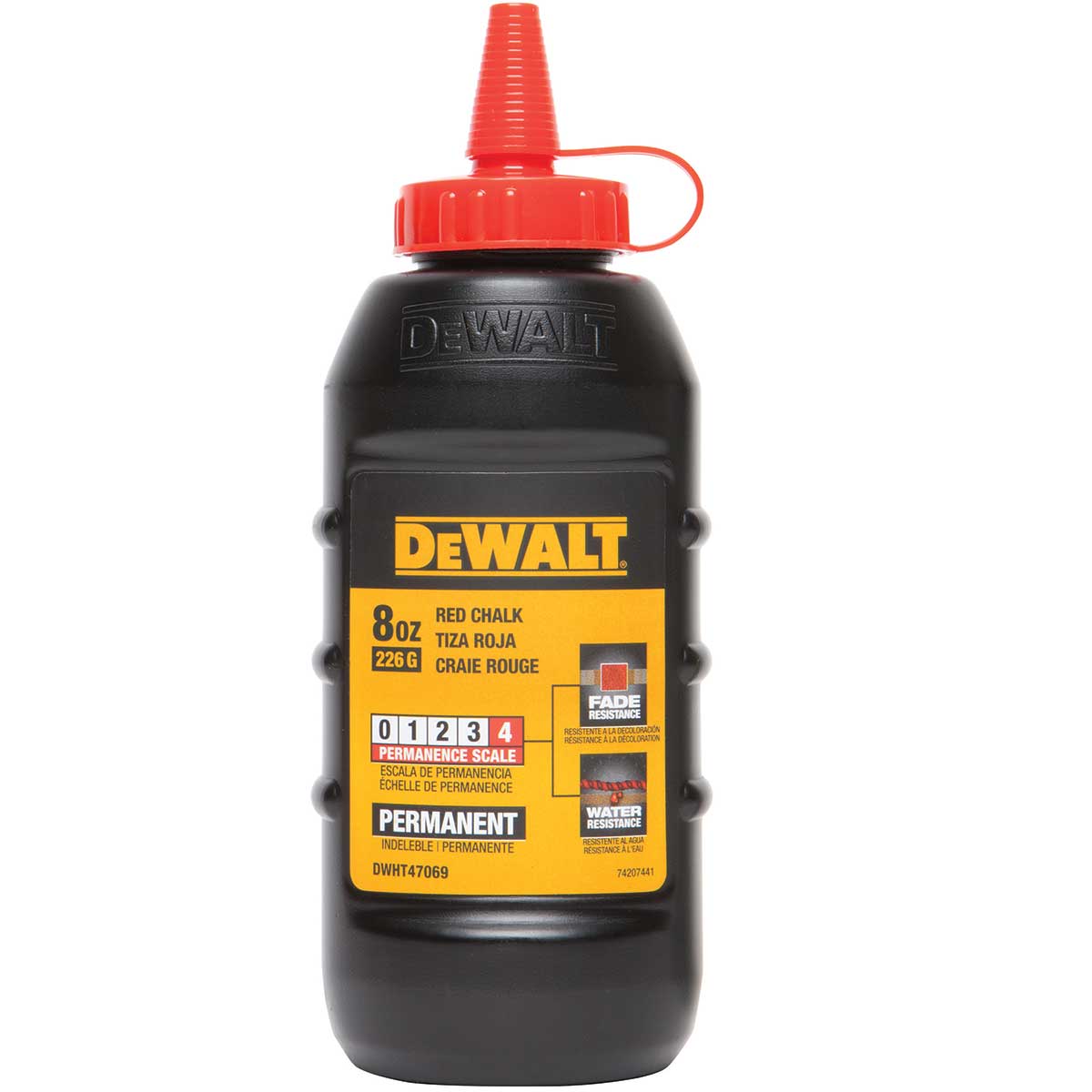 Permanent Red DEWALT 8 oz Chalk