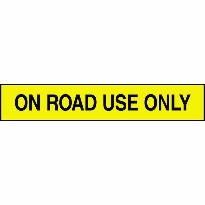 "On Road Use Only" Adhesive Tank & Pipe Label