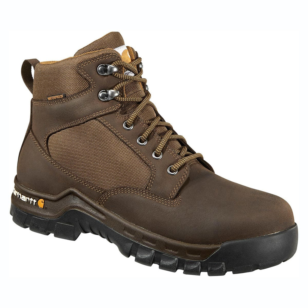 Dark Brown Carhartt Men's Rugged Flex 6" Waterproof Plain Toe Boot