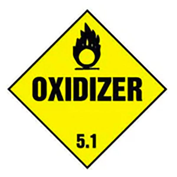 Oxidizer 5.1 Vinyl DOT Placard