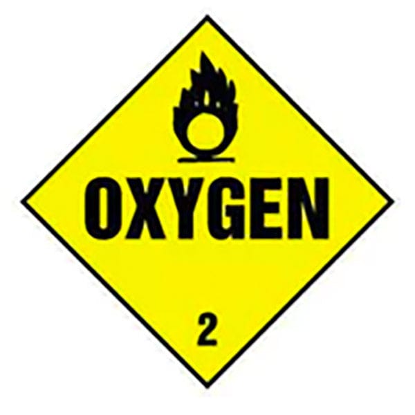 Oxygen 2 Vinyl DOT Placard