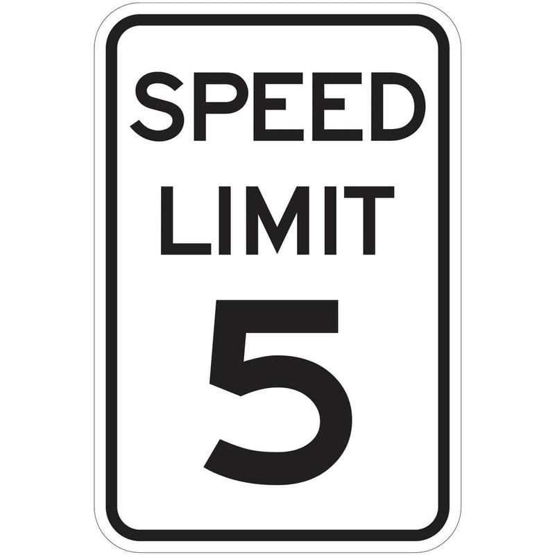 "Speed Limit 5" Aluminum Traffic Control Speed Limit Sign