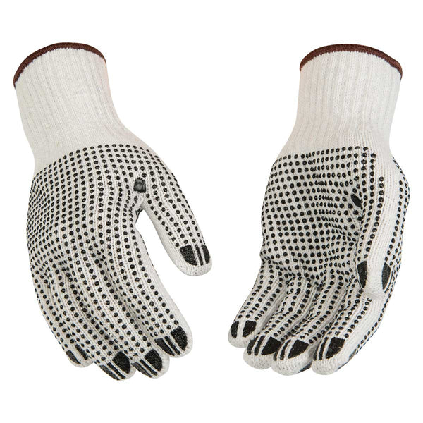 Kinco White Poly-Cotton Knit Gloves with PVC Dots Gemplers
