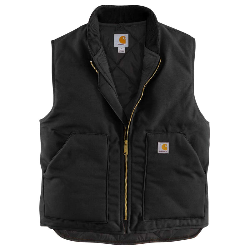 Black Carhartt V01 Firm Cotton Duck Arctic-Lined Vest