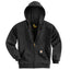 Black Carhartt K122 Zip-Front Hooded Sweatshirt