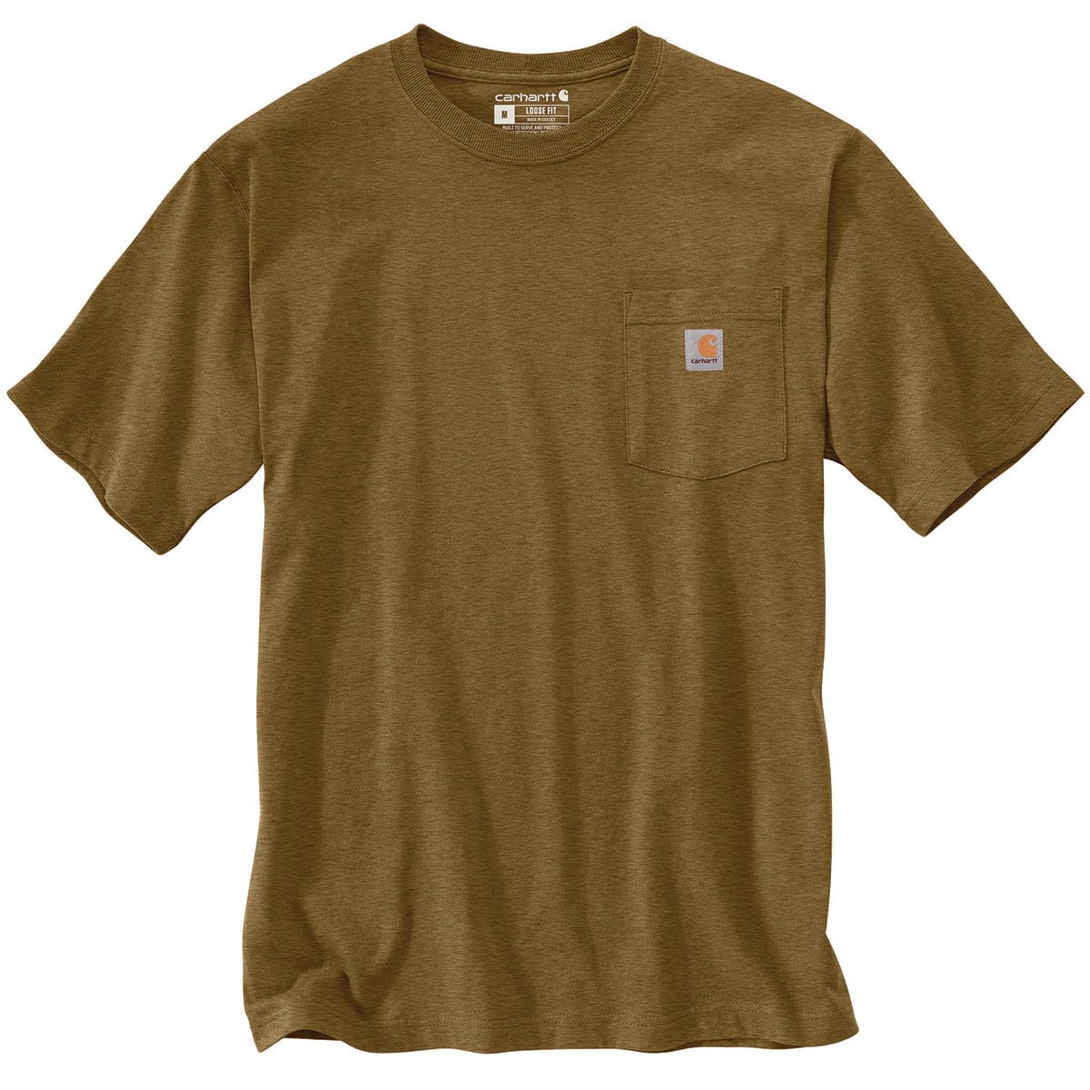 Oiled Walnut Heather Carhartt K87 Loose Fit Pocket T-Shirt | Sizes S-2XL Reg