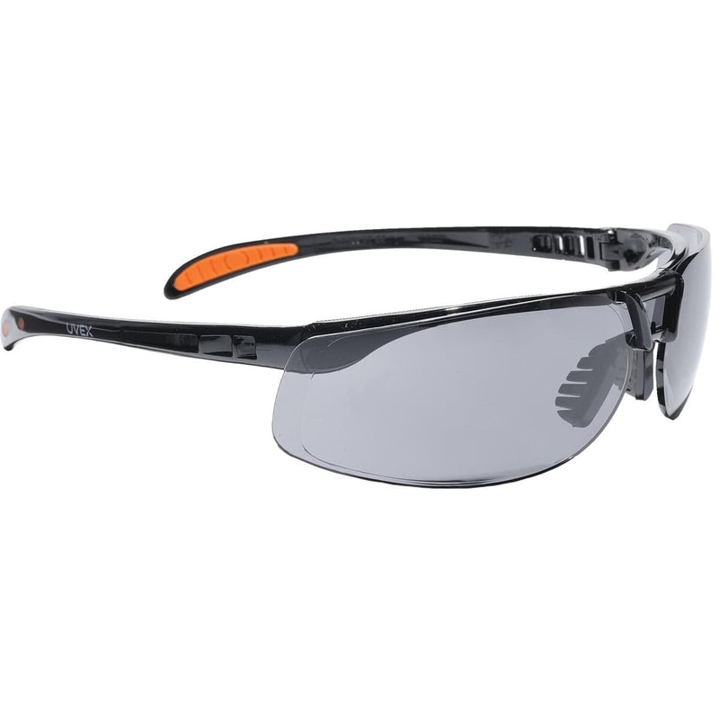 Uvex S4200HS Protege Safety Glasses, Black Frame, Clear HS Lens