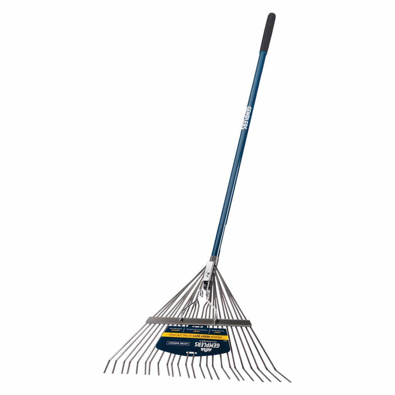 Gemplers 24-Tine Spring Brace Lawn Rake, Fiberglass Handle