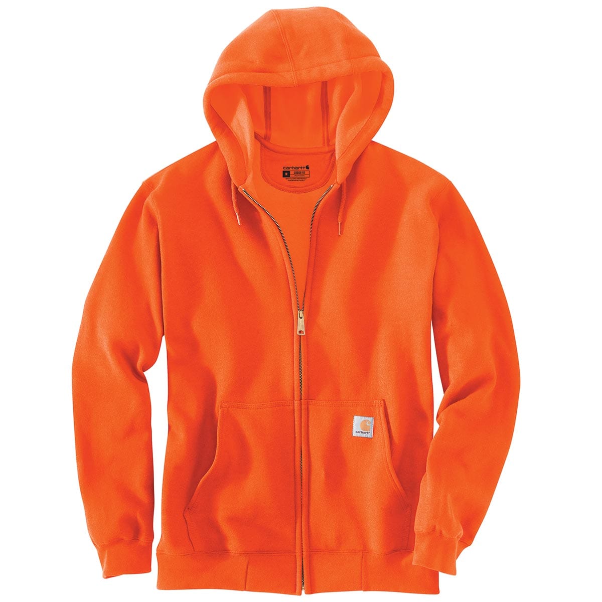 Brite Orange Carhartt Enhanced Visibility Loose Fit Midwight Full Zip Hi-Vis Sweatshirt
