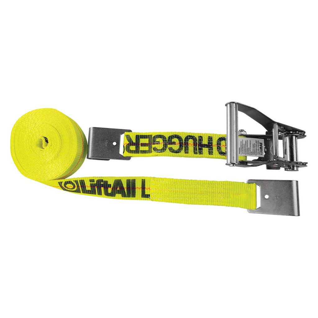 2"W x 20'L Standard Webbing LIFT-ALL Industrial-Grade Flat Hook Tie Downs