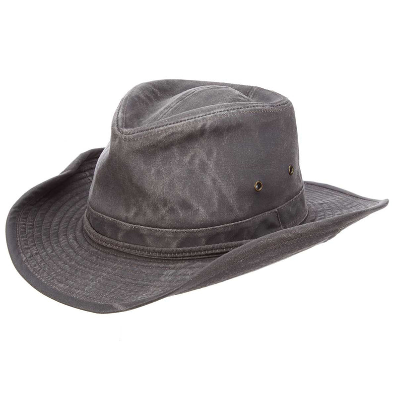 Scala Men's Weathered Outback Hat, Grey, Medium, Cotton