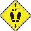 Slip-Gard™ Floor Sign: 6 ft with Footprint Image, Yellow