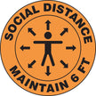 Slip-Gard™ Floor Sign: Social Distance Maintain 6 ft (Person image) - 12