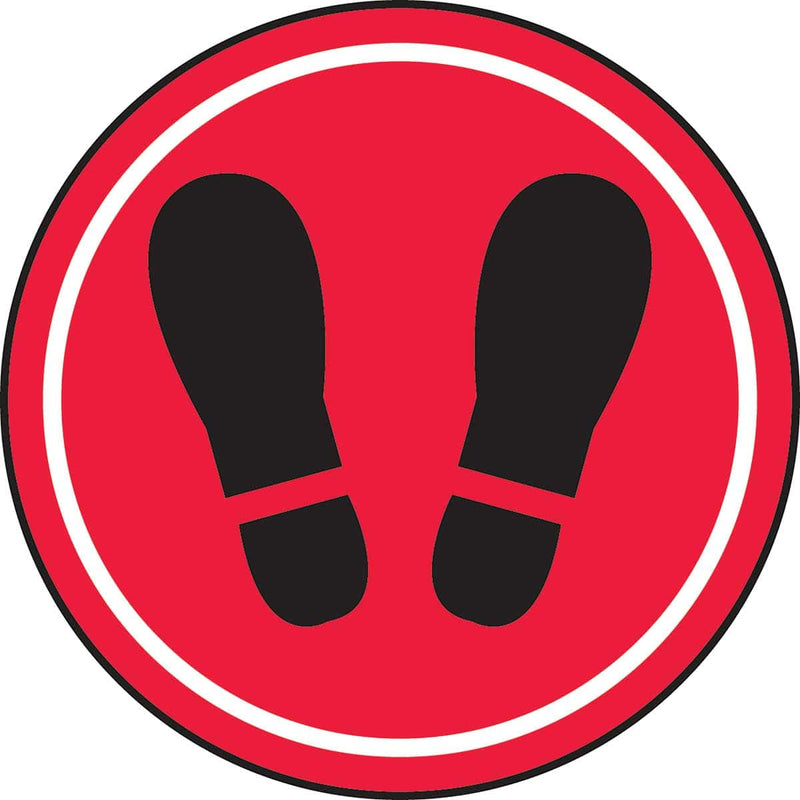 Slip-Gard™ Floor Sign: Footprint Image (in circle) - 12"