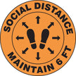 Slip-Gard™ Floor Sign: Social Distance Maintain 6 ft (Footprint image) - 12