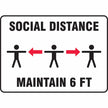 Safety Sign: Social Distance Maintain 6 FT (Three person image) 10