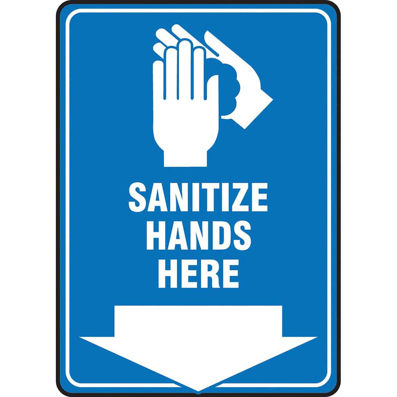 Safety Sign: Sanitize Hands here 14" x 10"
