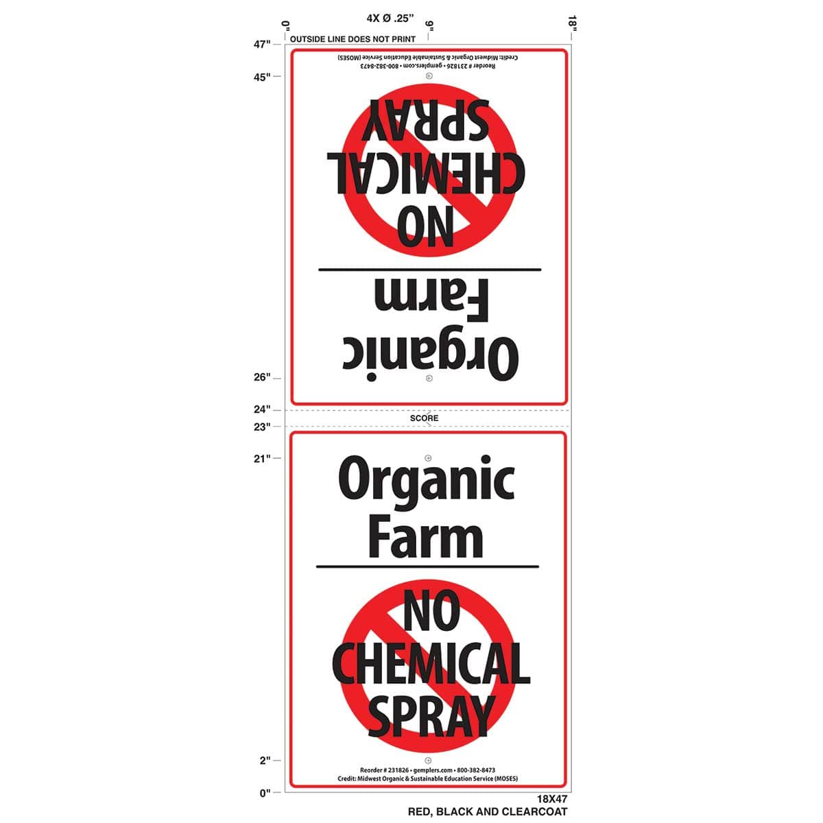 Gemplers Organic Farm No Chemical Spray Sign