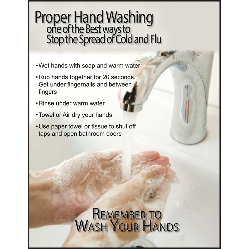 Safety Poster: Proper Hand Washing 22" x 17"